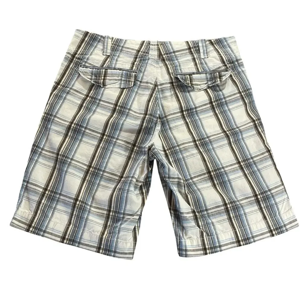 Levis‎ Seaside Shorts Men's 34 Plaid All Cotton White Tab Flat Front